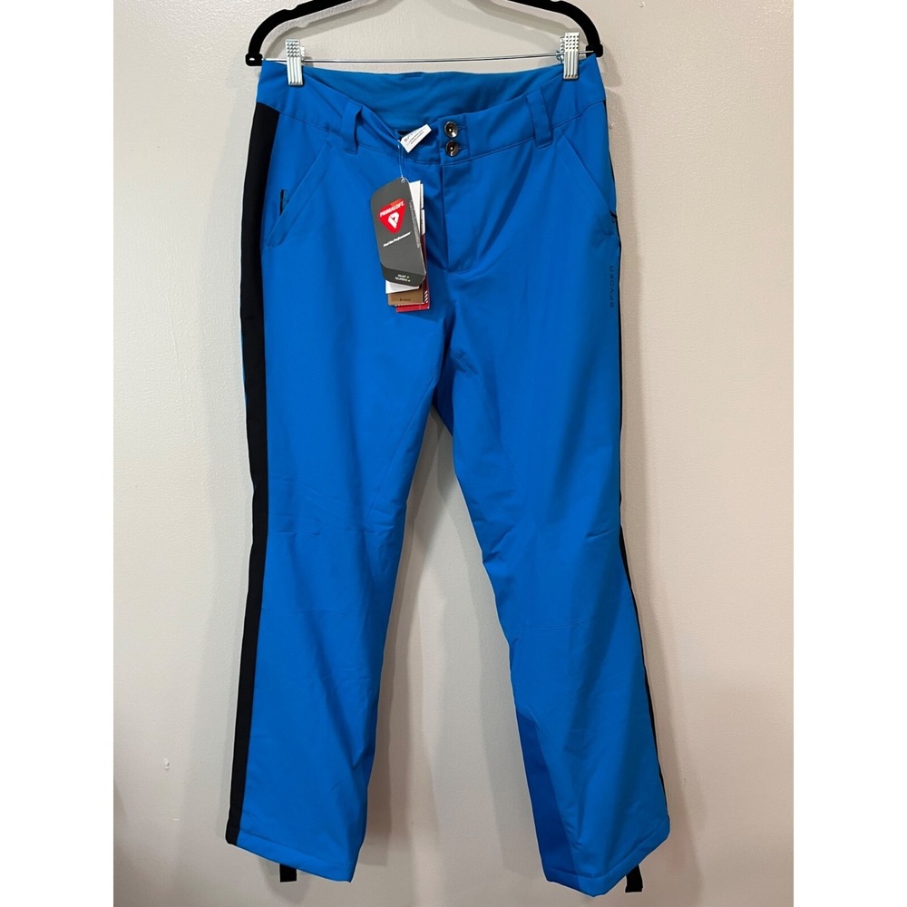Spyder Womens Ski Pants 10 Blue Black Primaloft Insulated Waterproof Adjustable